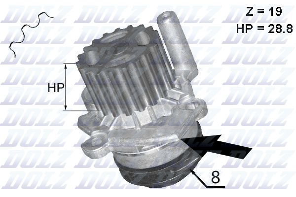 Pompe à eau VW GOLF 4 CADDY 3 JETTA 3-4 /A1-2-4-5-Q5 *1992/A222*